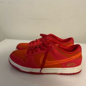 Nike Red and Orange Dunk Low